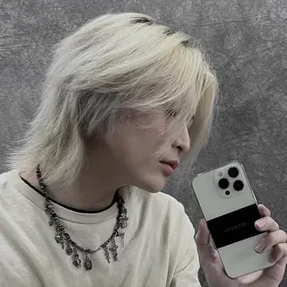 セミロング カラー メンズ メンズカット特化🐺 メンズウルフ/置塩祥のヘアスタイル