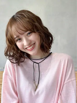 ミディアム カラー パーマ 🫧もも🫧 ／パーマ/似合わせ/のヘアスタイル