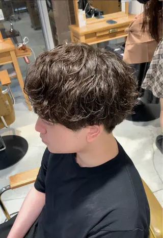 ショート パーマ メンズ 森川 力のヘアスタイル
