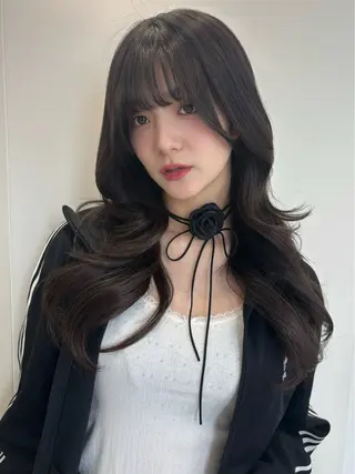 ロング カラー 新宿♥ハッシュカット 暖色カラー♥Unaのヘアスタイル