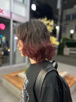 ミディアム カラー グレー・オリーブ ソウタのヘアスタイル