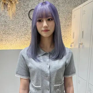 セミロング カラー 🌱ブリーチ・透明感 カラー/mapi🦭のヘアスタイル