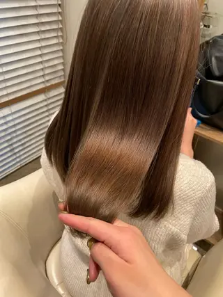 セミロング カラー 【完全個室】髪質改善 暖色カラー/山崎唯奈のヘアスタイル