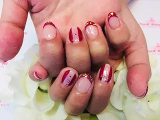 ネイル ネイルリボン 受付スタッフのネイルデザイン