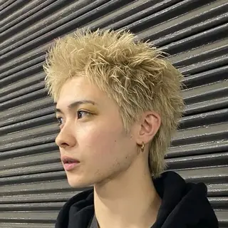 カラー パーマ メンズ 曲がる縮毛矯正/メン ズカット髪質改善のヘアスタイル