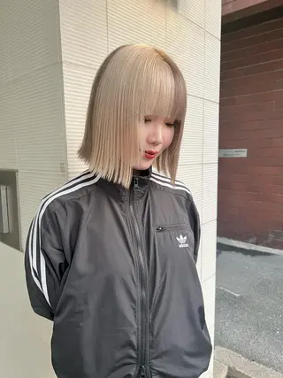 ミディアム カラー パーマ ハッシュレイヤー ༊*·˚ リナのヘアスタイル