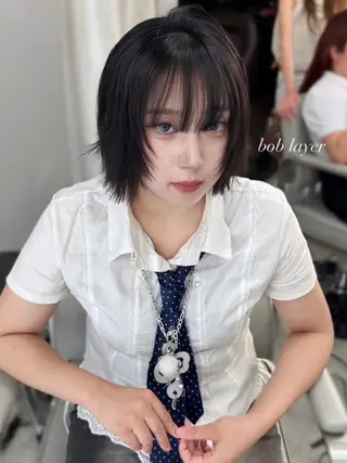 ミディアム カラー ヘアアレンジ 🫧🇰🇷韓国ヘア レイヤー🐺Yutaのヘアスタイル