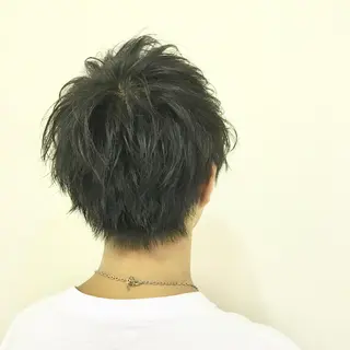 ショート カラー パーマ メンズ ニュアンスパーマ/ レイヤー/茶屋町のヘアスタイル