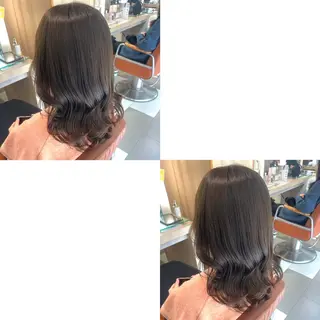 ミディアム カラー 青沼夏未/オリーブ/ 寒色カラーのヘアスタイル