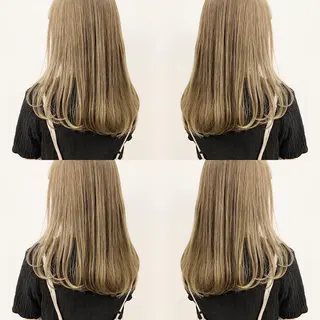 セミロング カラー ヘアアレンジ ネイル マツエク・マツパ ハイトーンボブ 前田 表参道 グレージュのヘアスタイル