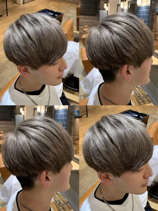 ショート カラー パーマ ヘアアレンジ メンズ 🔥メンズ特化渡辺 🔥ブリーチカラーのヘアスタイル