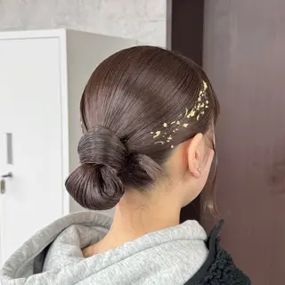 セミロング ヘアアレンジ JUNSHIN🦋 ヘアセット／カラーのヘアスタイル