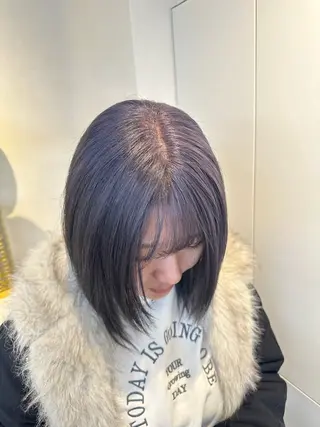 ミディアム カラー 艶カラー/暖色 /縮毛/メンズヘアのヘアスタイル