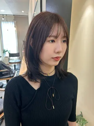 ミディアム カラー hub hair レイヤー/透明感のヘアスタイル