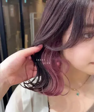 ミディアム カラー ヘアアレンジ 東 晴菜のヘアスタイル