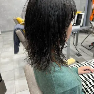 ミディアム パーマ ミルクティーベージュ /三村克彦のヘアスタイル