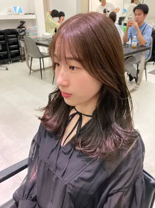 カラー 💖ブリーチなし透明 感💖ASAHIのヘアスタイル