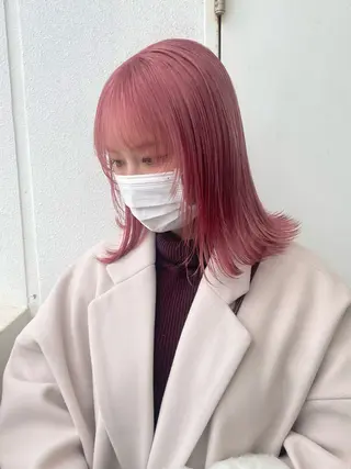 セミロング カラー SHOTO ハイトー ン/ブロンドカラーのヘアスタイル