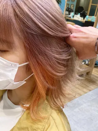 ミディアム カラー 🌈ブリーチ特化🌈 MINATOのヘアスタイル