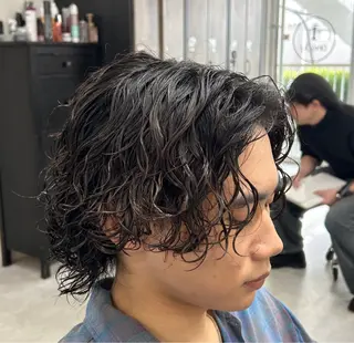 パーマ メンズ カズキ🌼曲がる 縮毛矯正のヘアスタイル