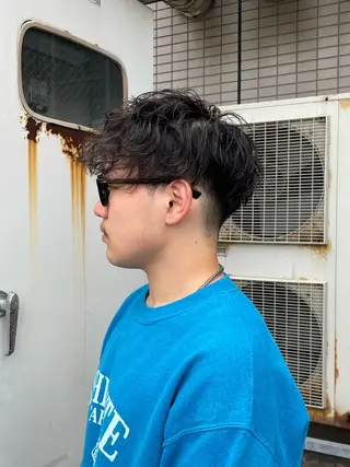 パーマ メンズ ボブモデル募集/ 青木亮太郎のヘアスタイル