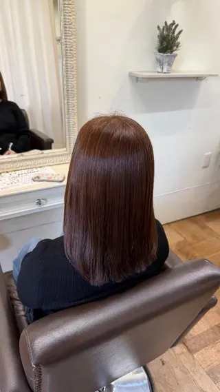 セミロング 南草津/トレンドカラ ー/パーマ 西村美月のヘアスタイル