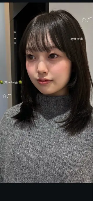 セミロング 艶髪໒꒱／透明感 カラー🍀_そら🪽のヘアスタイル