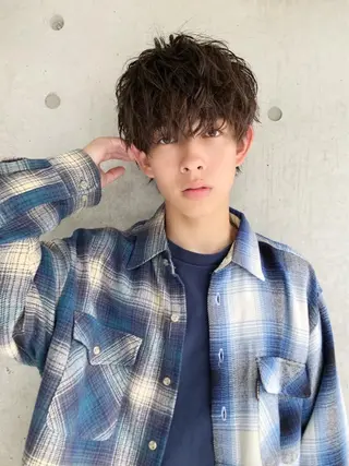 ショート カラー パーマ 【メンズ特化】 笹目純のヘアスタイル