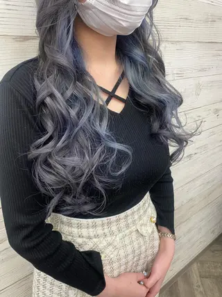 ロング カラー ヘアアレンジ アイブロウ LAVENDIA 初音のヘアスタイル