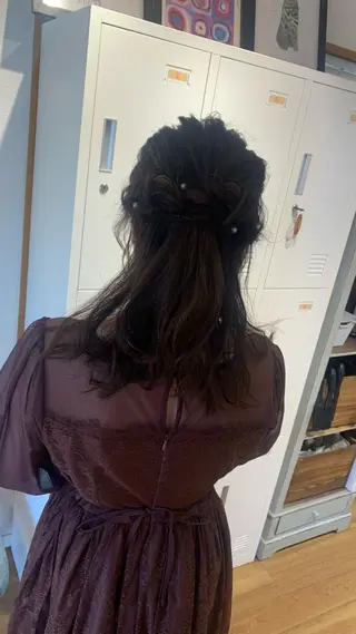 ヘアアレンジ ショート🌼パーマ 本間正子のヘアスタイル