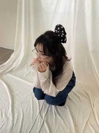 セミロング 韓国レイヤー YOKE reinaのヘアスタイル