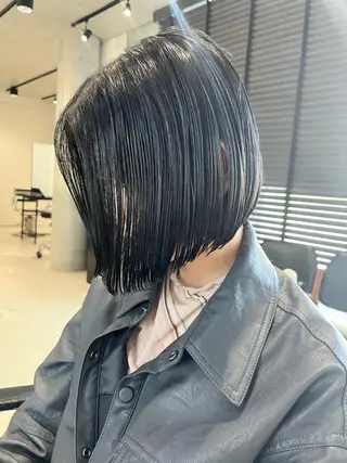 ミディアム カラー パーマ ヘアアレンジ 透明感/オリーブ/ グレージュ/YUKAのヘアスタイル