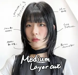 ミディアム カラー ヘアアレンジ レイヤーカット×髪質 改善🇰🇷シオリのヘアスタイル