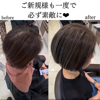 ショート 縮毛矯正/髪質改善 継続する美髪のヘアスタイル