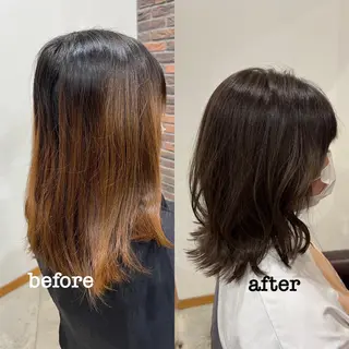 ミディアム カラー ヘアアレンジ キッズ 五反田　美容院☆張 明星☆韓国ヘアのヘアスタイル