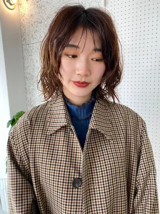ミディアム カラー パーマ KOOKI スティードトーキョーのヘアスタイル