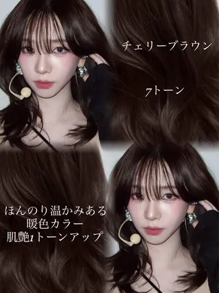 ミディアム カラー 新宿/韓国レイヤー 髪質改善カラー/角所のヘアスタイル