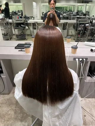ミディアム カラー 縮毛矯正 特化生田のヘアスタイル