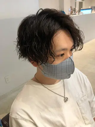 ミディアム パーマ メンズ 🤍中野 レオ🤍のヘアスタイル