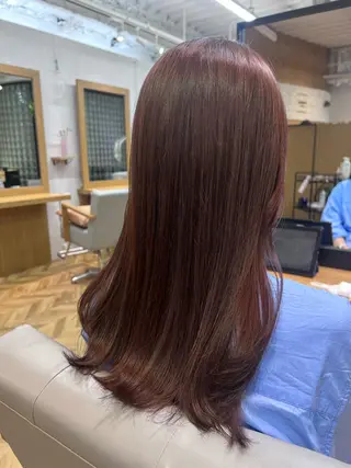 ロング ひなこ♡縮毛矯正/ 艶カラー🤍透明感のヘアスタイル