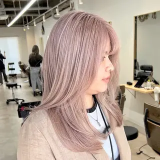 セミロング カラー ボブ/韓国ボブ/ブリ ーチ/鈴木康平のヘアスタイル
