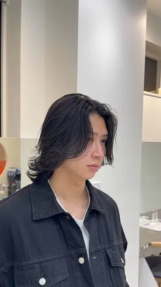 ミディアム カラー パーマ メンズ fifth 菅崎愛斗のヘアスタイル
