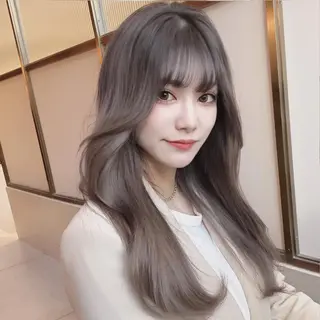 セミロング カラー ヘアアレンジ 顔周り特化/韓国ヘア /レイヤー/吉野幸大のヘアスタイル