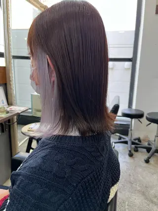 ミディアム カラー ヘアアレンジ マツエク・マツパ アイブロウ 東 寛道のヘアスタイル