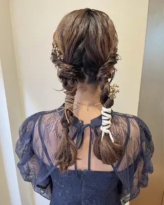 セミロング ヘアアレンジ サソウ ユリエ🥥のヘアスタイル