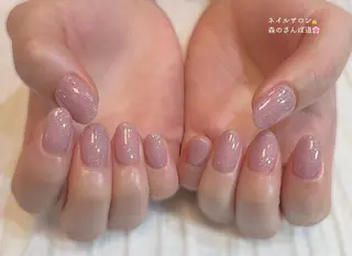 ネイル ショートネイル 森のさんぽ道のネイルデザイン