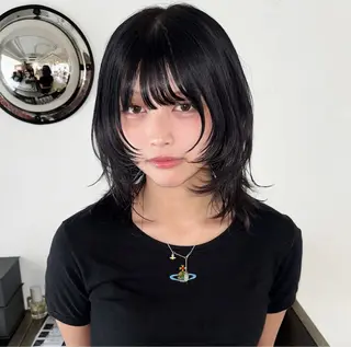 ミディアム Rena✴︎トレンド ×スタンダードMIXのヘアスタイル