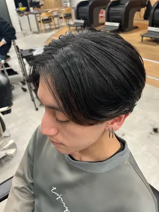 ショート パーマ メンズ 波巻きスパイラル🌀 新潟/万代/山下優のヘアスタイル