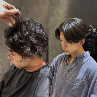 メンズ センターパート ／植田のヘアスタイル