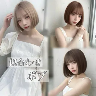 ショート カラー ボブ×艶髪｜ 艶カラー🩶石橋怜大のヘアスタイル
